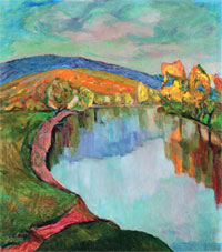 A. Erdeli „Teich“ Öl auf Leinwand, 50 × 60