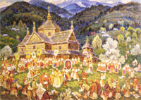 A. Shepa „Ostern“, 2001 Öl auf Leinwand, 100 × 75