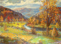 Yo. Sekeresh „Der Herbst in den Karpaten“, 2008 Öl auf Holzvinylplatte, 72 × 56