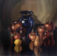 E. Efendiev „Stillleben mit der blauen Vase“, 2008 Acryl, Lack auf Leinwand, 60 × 60