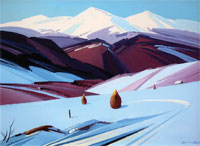 O. Harahonych „Bergwiesen mit Schnee bedeckt“, 2009 Öl auf Leinwand, 79,5 × 59,5