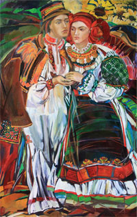 Марія Копанська «Двоє», 2009, полотно, олія, 90×140                            