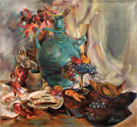 Тетяна Левляс «Осінній натюрморт», 2002, полотно, олія, 65×70               