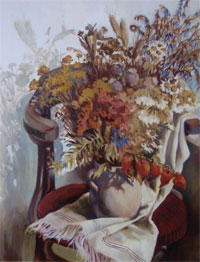 M. Mytryk „Tontopf mit Blumentraumen“, 2007 Ol auf Leinwand, 70 ? 80