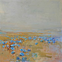 T. Tabaka „Blaue Mohnblumen“, 2003 Ol auf Leinwand, 150 ? 150