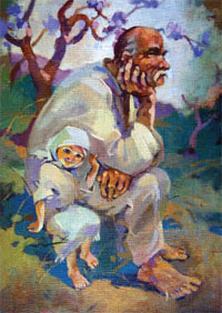 H. Levadskiy „Mein Opa“, 2002 Öl auf Leinwand, 50 × 70