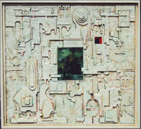 S. Mostryanskiy „Die durch Einsamkeit zerstörten Brücken“ Pappe, gemischte Technik, 93,8 × 87,5