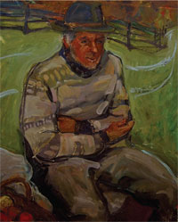 Олександр Сидорук «Дідо з Гірцівців», 2003, картон, олія, 50×60                   