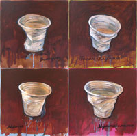 A. Stehura „Vier Safte“, aus der Serie „Alle Safte“, 2009 Öl auf Leinwand, 48 × 48