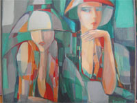 Лілія Кополовець «Погляд із минулого», 2008, оргаліт, акріл, 61×50                                   