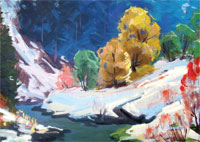 A. Brenzovych „Erster Schnee“, 2009 Öl auf Leinwand, 60 × 43